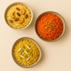 Halwa (Sooji, Gajar, Moong Dal)