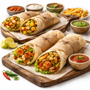 Kathi Rolls, Veg/Chicken Wraps